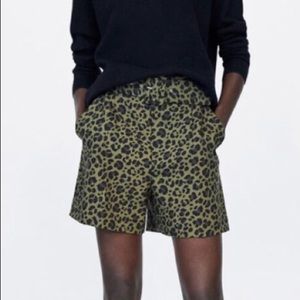 Animal print high waisted shorts